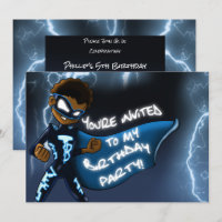 African American Boy Superhero fête d'anniversaire