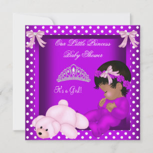 Invitation African American Princess Baby shower Girl 2