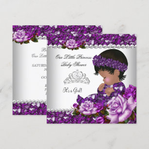Invitation African American Princess Baby shower Girl Rose 2