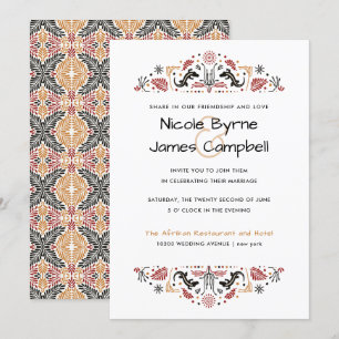 Invitation Africana Ankara Lizard Mariage moderne