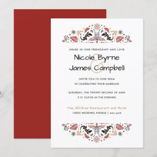 Invitation Africana | Ankara Lizard Mariage moderne