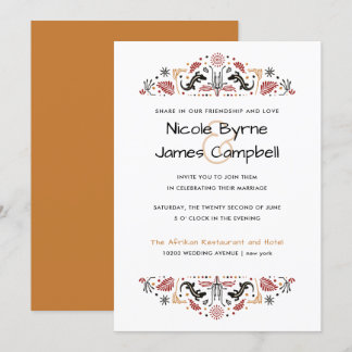 Invitation Africana | Ankara Lizard Mariage moderne