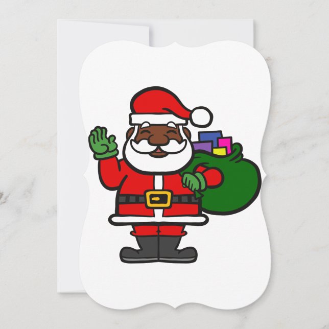 Invitation afrique noir santa claus xmas (Devant)