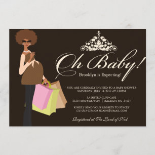 Invitation Afro-Américain chic de l'invitation   de maman