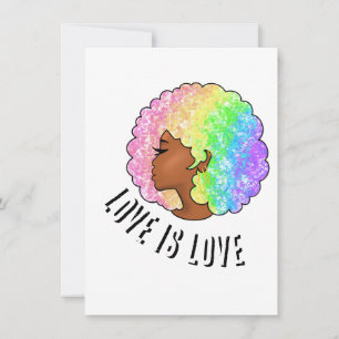 Invitation afro arc-en-ciel LGBTQ l'amour est l'amour fierté