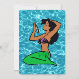 Invitation afro latina mermaid océan