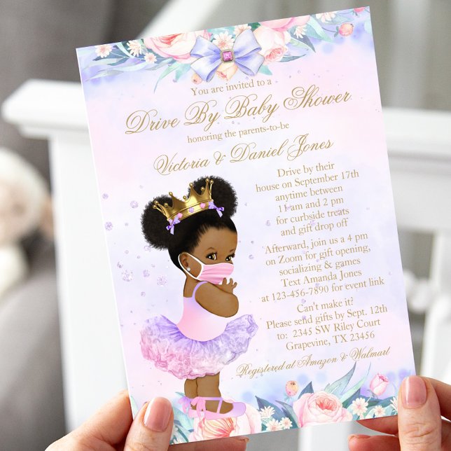 Invitation Afro Princess Drive Par Baby shower (Créateur téléchargé)