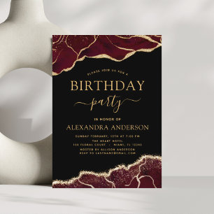 Invitation Agate Bourgogne Anniversaire Fête N'importe quel â