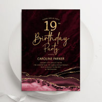 Agate Burgundy Gold 19e anniversaire