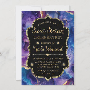 Invitation Agate Céleste   Géode Cosmique Ardente Sweet 16