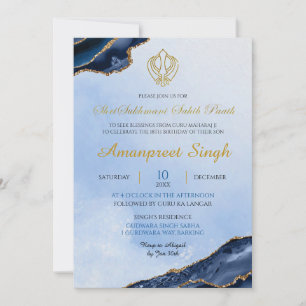 Invitation Agate Navy Sri Sukhmani Sahib Path 18th Birthday