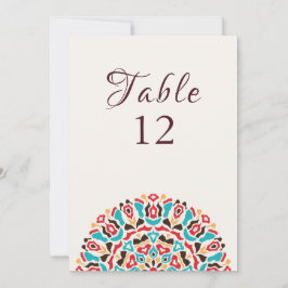 Invitation Agate Turquoise Mandala Wedding Table Number