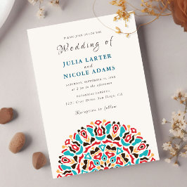 Invitation Agate Turquoise Turquoise & Vin Floral Mandala Mar