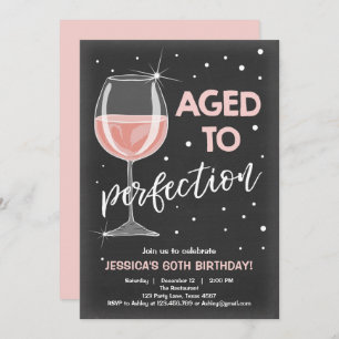 Invitation Âgé à l'anniversaire d'adulte de vin