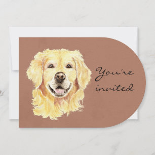 Invitation Âge personnalisé Anniversaire Golden Retriever Chi