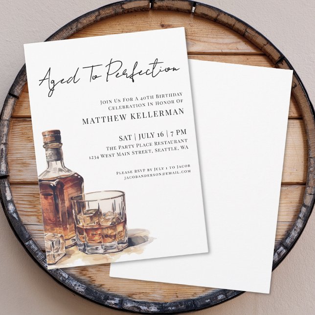 Invitation Aged To Perfection Men's Birthday Party (Aged To Perfection Men's Birthday Party Invitation)