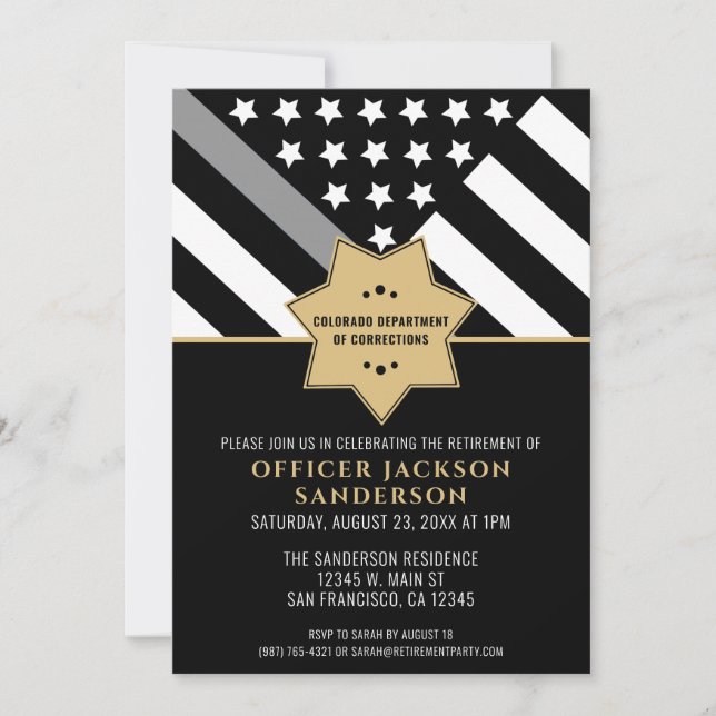 Invitation Agent de correction Retraite Parti Silver Line (Devant)