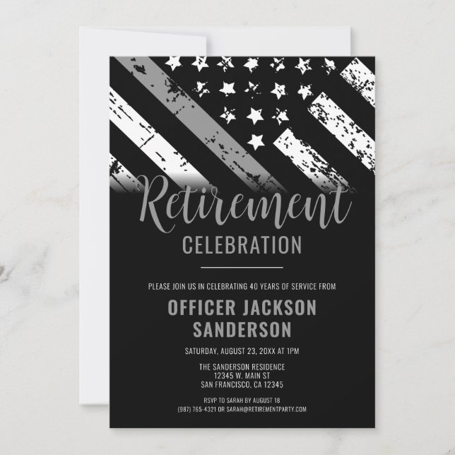 Invitation Agent de correction Retraite Parti Silver Line (Devant)