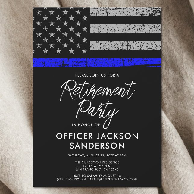 Invitation Agent de l'application de la loi du Parti de la re (Police Officer Law Enforcement Retirement Party Invitation)