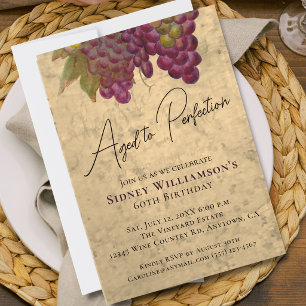 Invitation Agi à la perfection 60e anniversaire, vin élégant