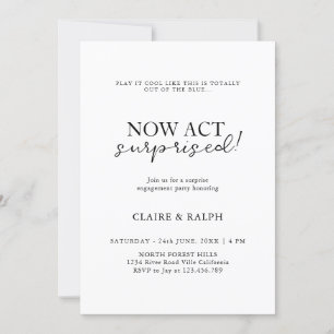 Invitation Agissez maintenant avec surprise !   Fiançailles s