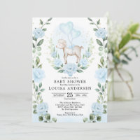 Agneau à fleurs bleu doux Baby shower jardin de pr
