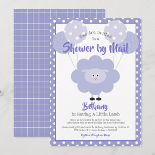 Invitation Agneau violet Baby shower par Mail Cute Simple Mod