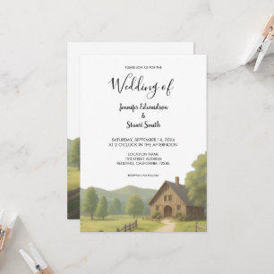 Invitation Agritourisme rustique rural monogrammed mariage
