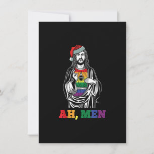Invitation Ah Hommes Noël Drôle LGBT-Q Pride XM en Jésus Gay