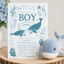 Ahoy C'est un Baleineau Garçon Baby Shower Marin