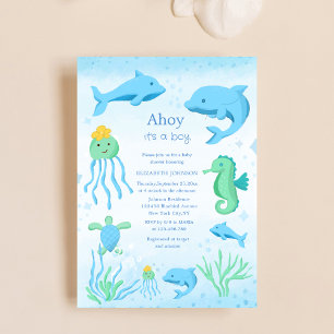 Invitation ahoy c'est un garçon sous le baby shower des garço