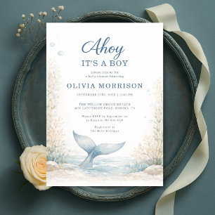 Invitation Ahoy C'est un Garçon Sous l'Océan Baby Shower
