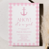 Ahoy C'est une fille Elegant Baby shower Nautique 