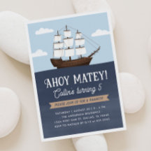 Ahoy Matey Pirate Boy Anniversaire