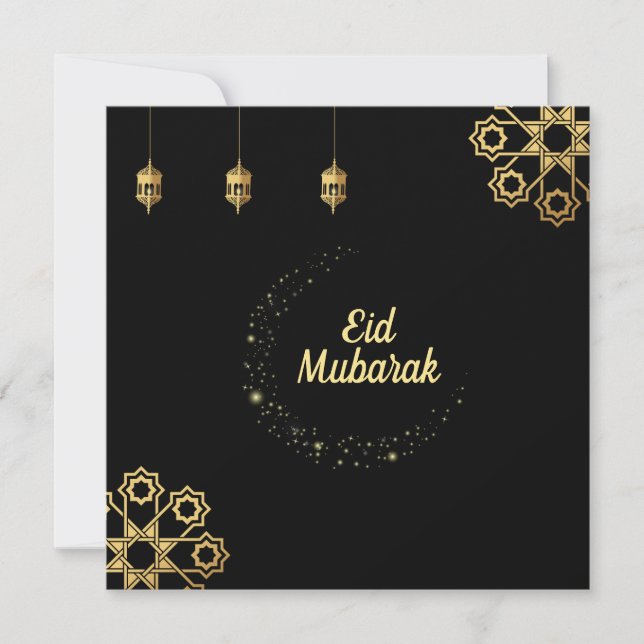 Invitation Aïd Moubarak / Ramadan Kareem Personnaliser d'or (Devant)