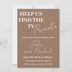 Invitation Aidez-nous à trouver la télécommande amusante fête