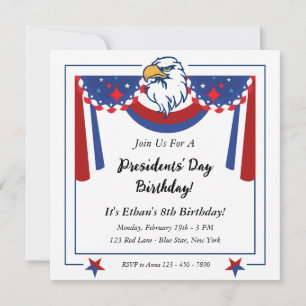 Invitation Aigle chauve Jour de la fête des présidents Annive
