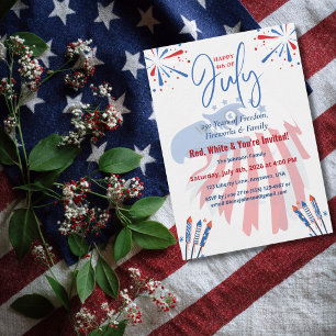 Invitation Aigle chauve patriotique Amérique 250e 4 juillet