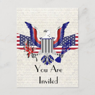 Invitation Aigle et drapeau patriotiques américains