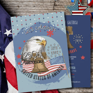 Invitation Aigle et Liberté US 250e anniversaire Bleu