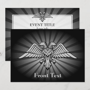 Invitation Aigle gris à deux têtes
