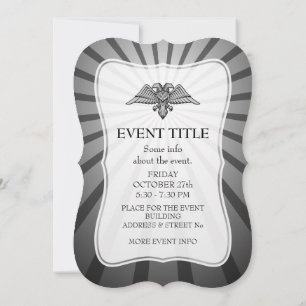 Invitation Aigle gris à deux têtes