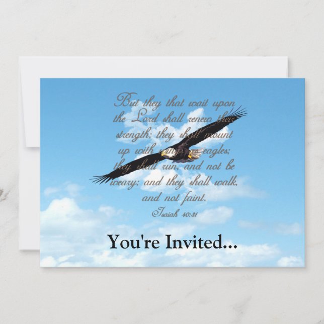 Invitation Aigles, Isaïe 40:31 Bible chrétienne (Devant)