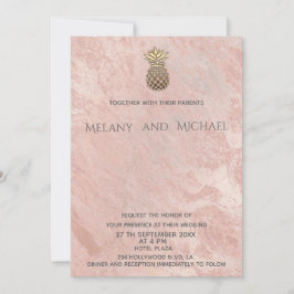 Invitation Aiguille minimaliste en marbre rosegold