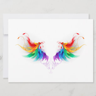 Invitation Ailes fluffy arc-en-ciel