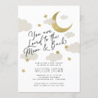 Aimé à la Lune et au Baby shower noir Gold White