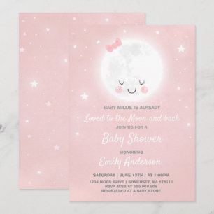 Invitation Aimé À L'Invitation De La Lune Et Du Baby shower D