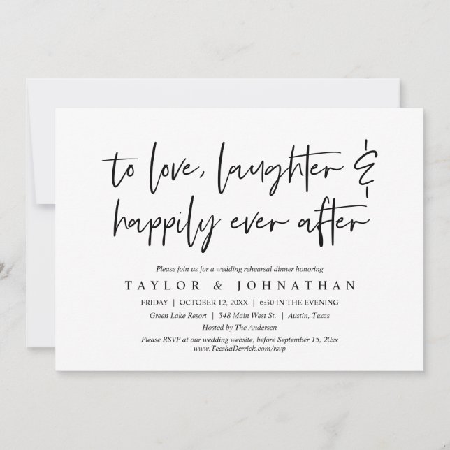 Invitation Aimer, Rire Et Heureusement Jamais Après La Répéti (Devant)