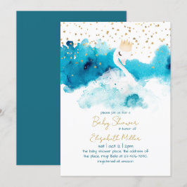 Invitation Aimer Swan Baby shower neutre genre