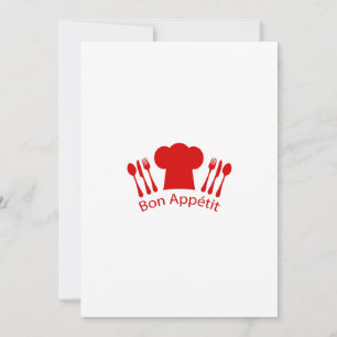 Invitation Aimer to Cook Chef Casquette Bon Appetit